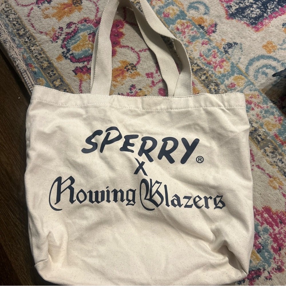 Sperry Cream Canvas Tote Bag
